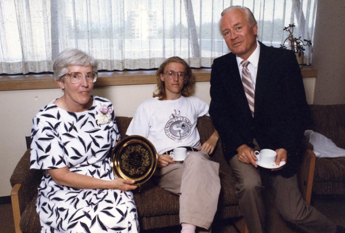 Helen Elfert with son Martin and husband Frank in 1990