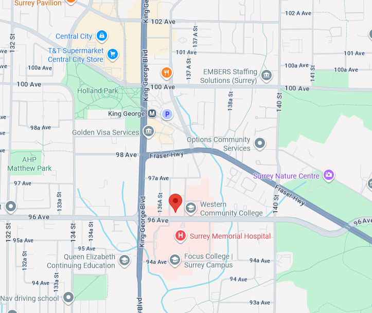 Map of Surrey location