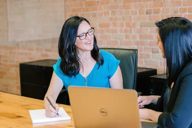 Two women conversing