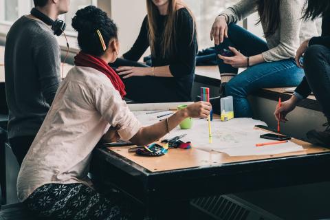 students in group study