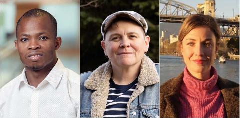 Three headshots of students who graduated in November 2022