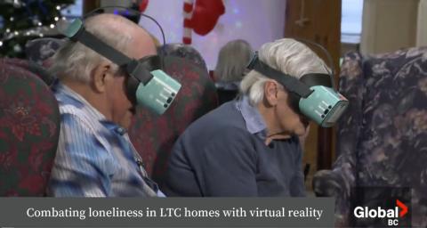 Longterm Care residents wearing VR Headsets
