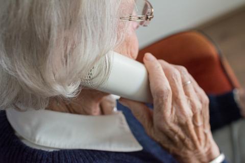 elderly woman on the phone