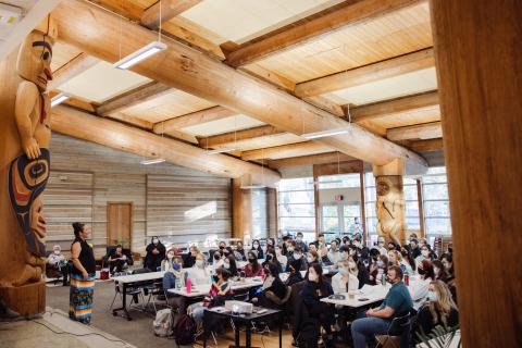 Wide shot of BSN class in First Nations House of Learning