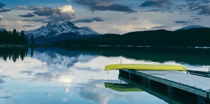 Scenery of a lake and mountains